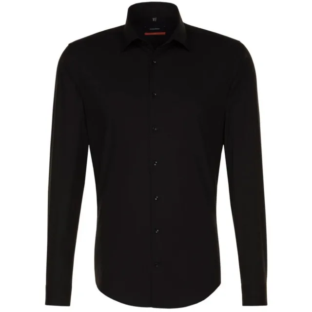 Seidensticker slim fit overhemd zwart