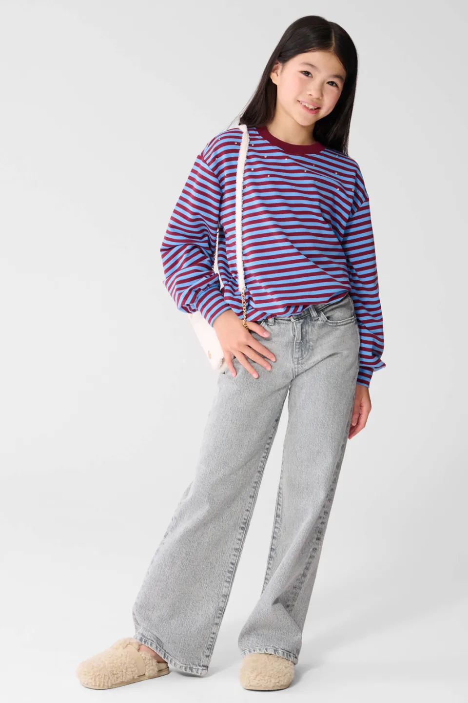 Shoeby wide leg jeans - grijs Grey denim