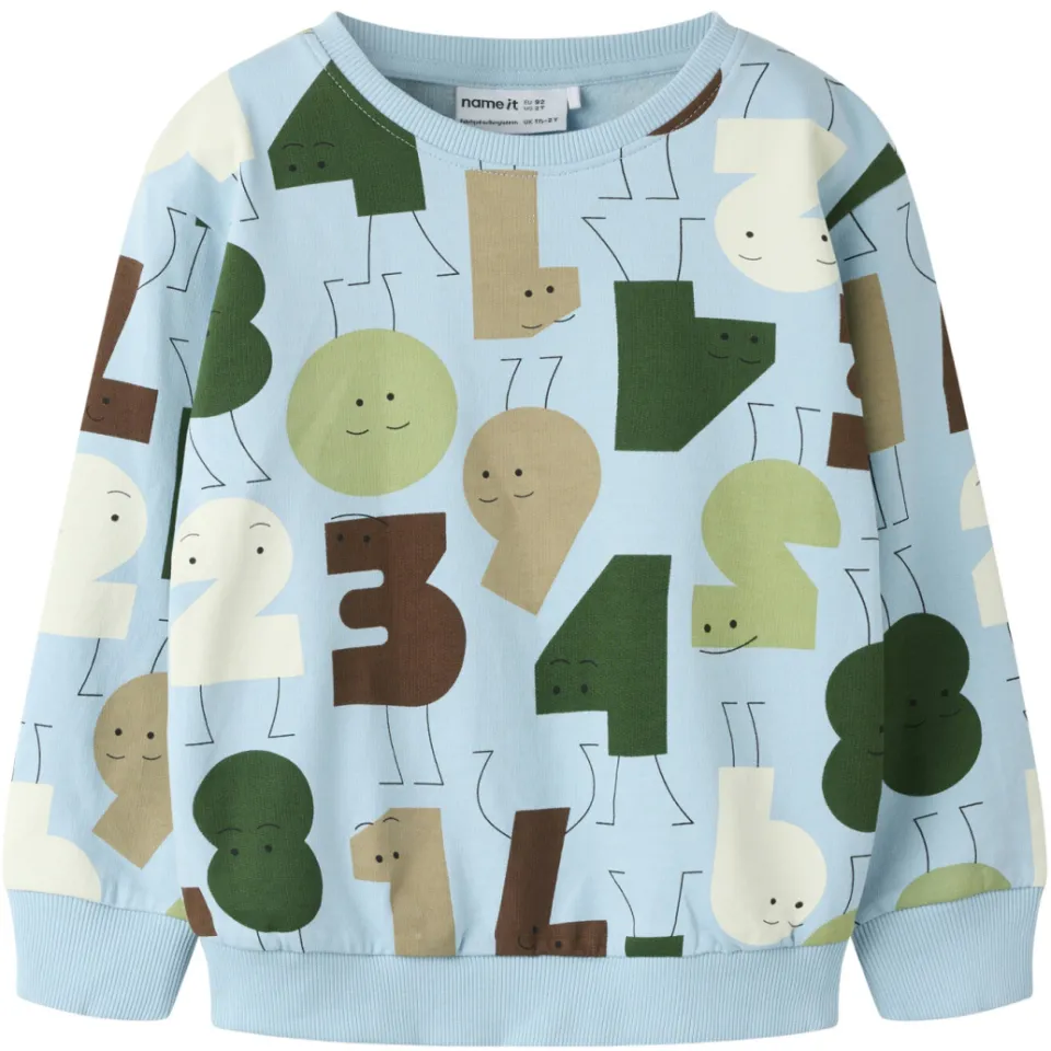 NAME IT MINI sweater met print - blauw/beige/groen, foto 2