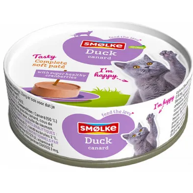 Smolke Soft Paté eend kattenvoer 24 x 80 g