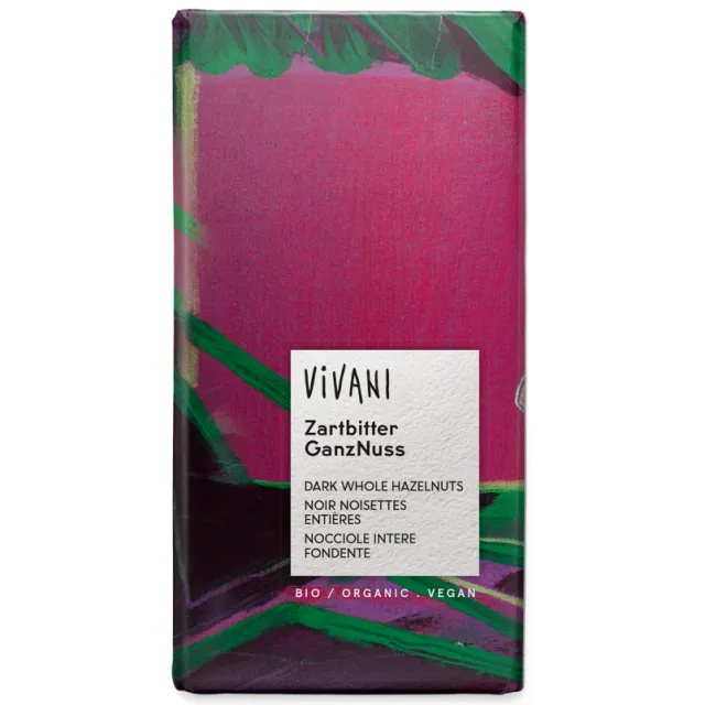 Vivani pure chocolade met hele hazelnoten 100 gram