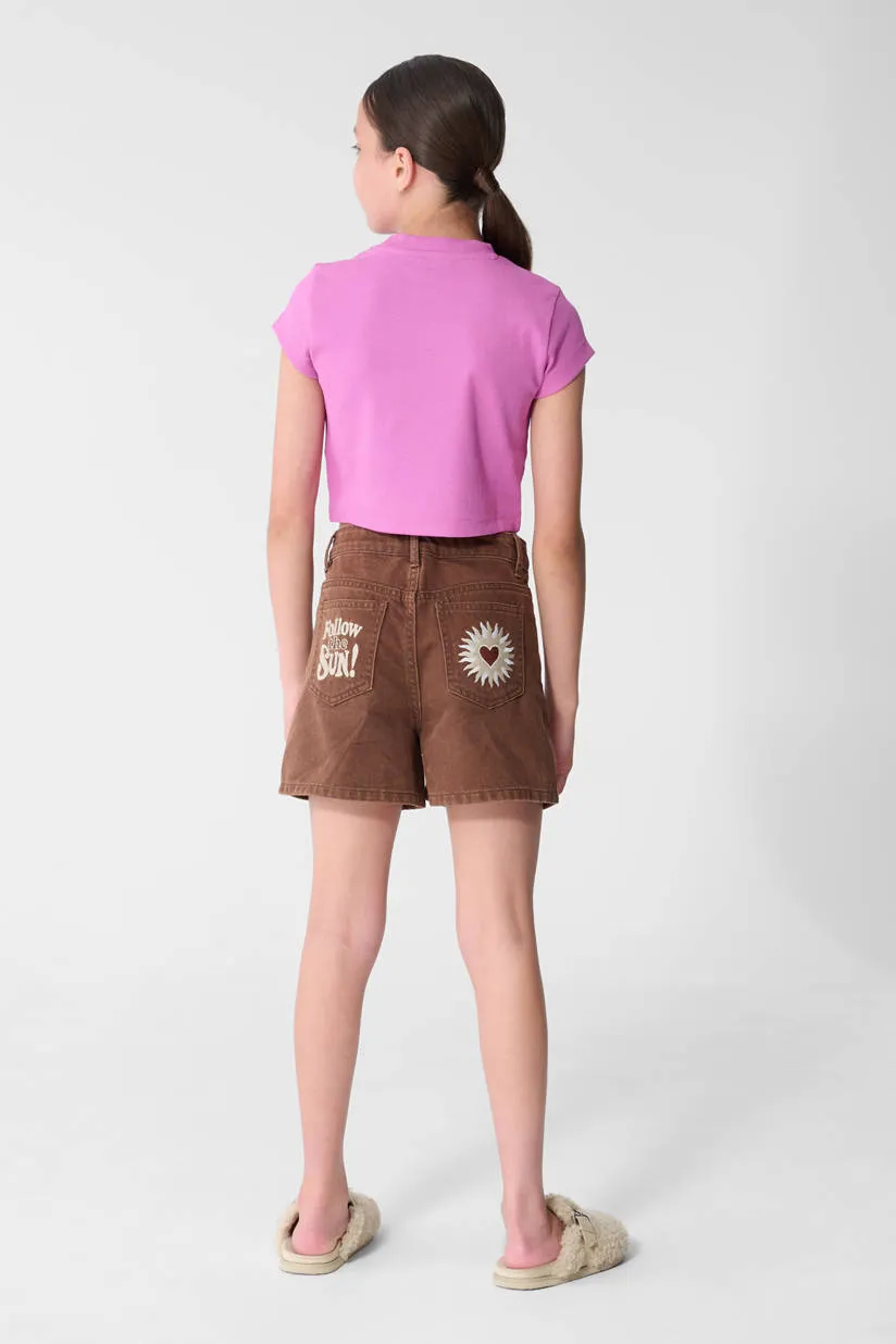 Shoeby rib T-shirt paars, foto 6