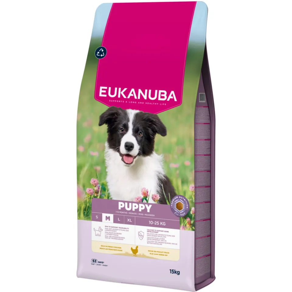 Eukanuba Life Care Dog Puppy Medium droog hondenvoer kip