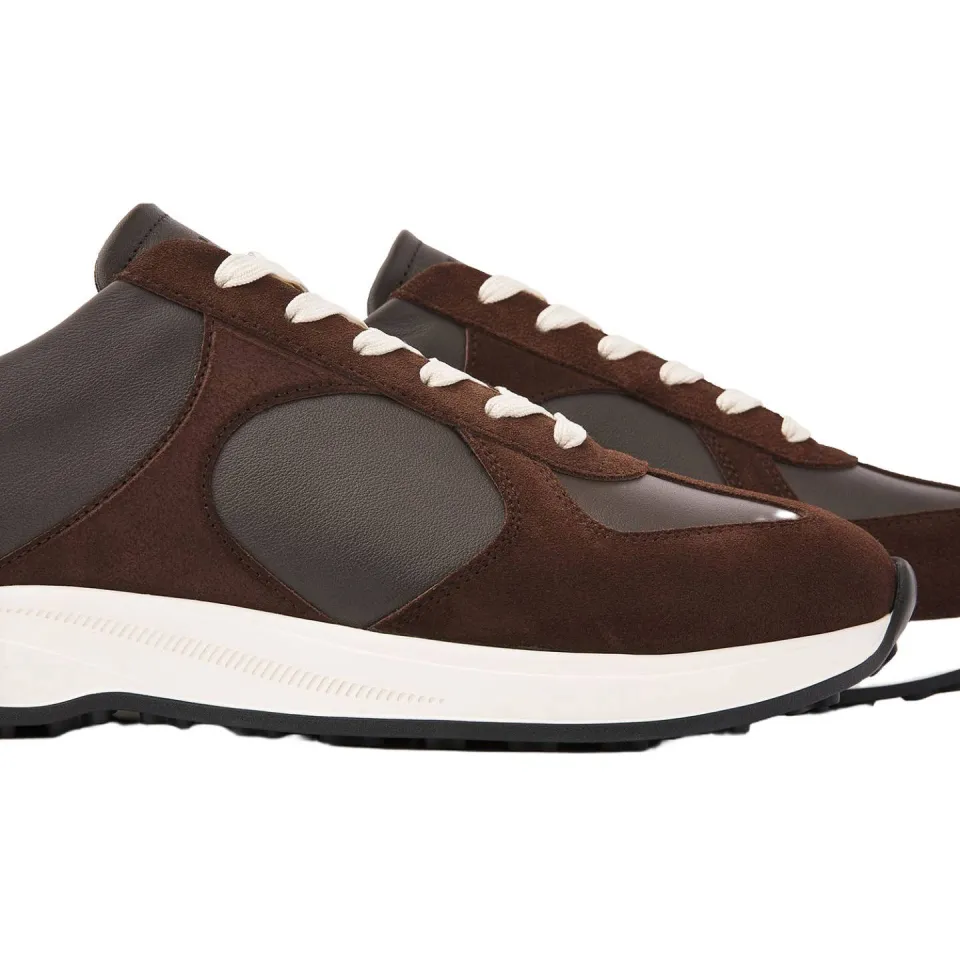 Nubikk suède sneakers - donkerbruin, foto 2