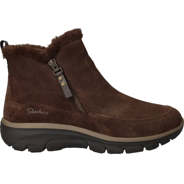 Skechers Relaxed Fit Easy Going Cool Zip enkellaarsjes bruin Donkerbruin