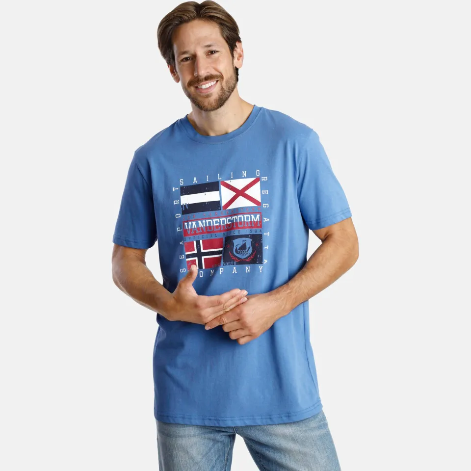 Jan Vanderstorm Comfort Fit t-shirt donkerblauw donkerblauw/blauw, foto 5