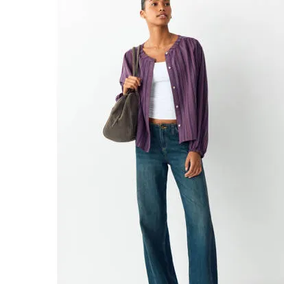 Mango gestreepte blouse paars, foto 4