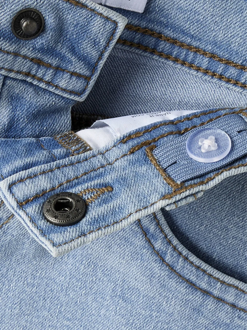 NAME IT MINI straight denim jeansshort lichtblauw, foto 3