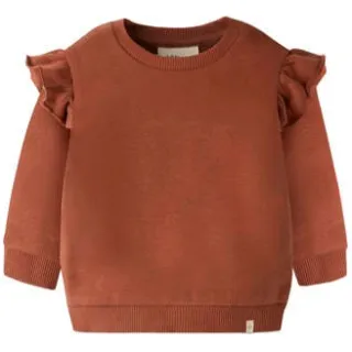 Lil' Atelier BABY oversized sweater met ruches - donkeroranje Effen Donker oranje