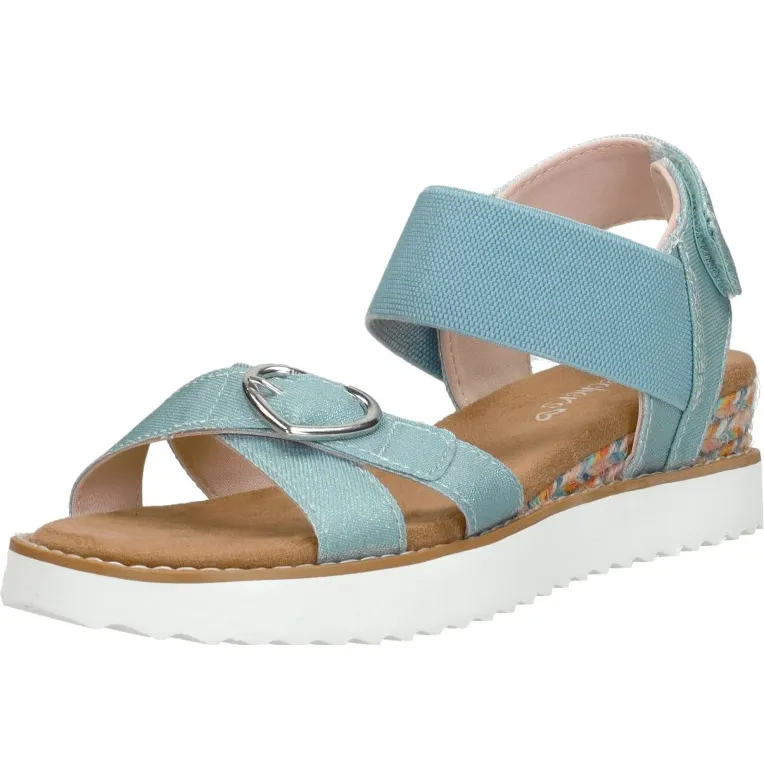 Skechers Miss Desert Kiss Hi platte sandaal lichtblauw, foto 3