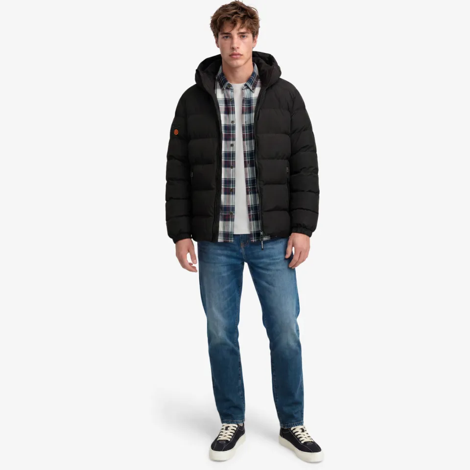 Superdry Hooded Sports Puffer winterjas zwart