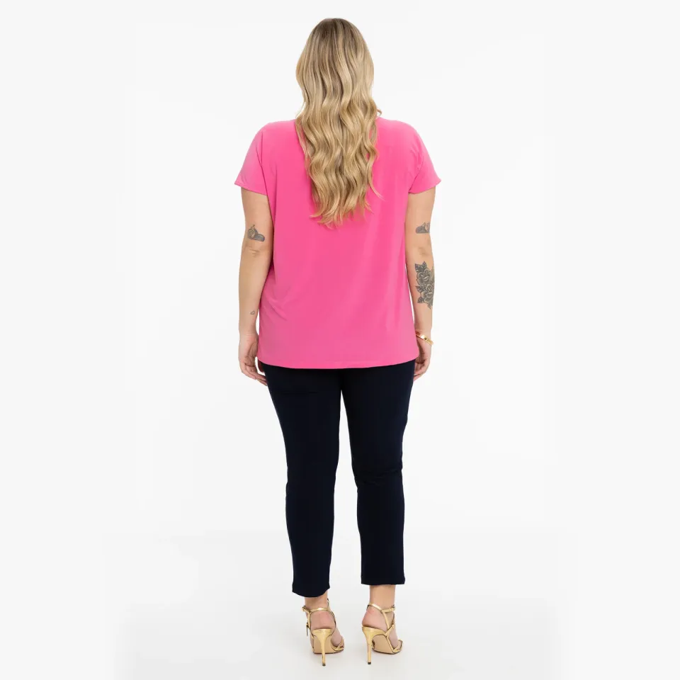 Yoek cropped pantalon donkerblauw
