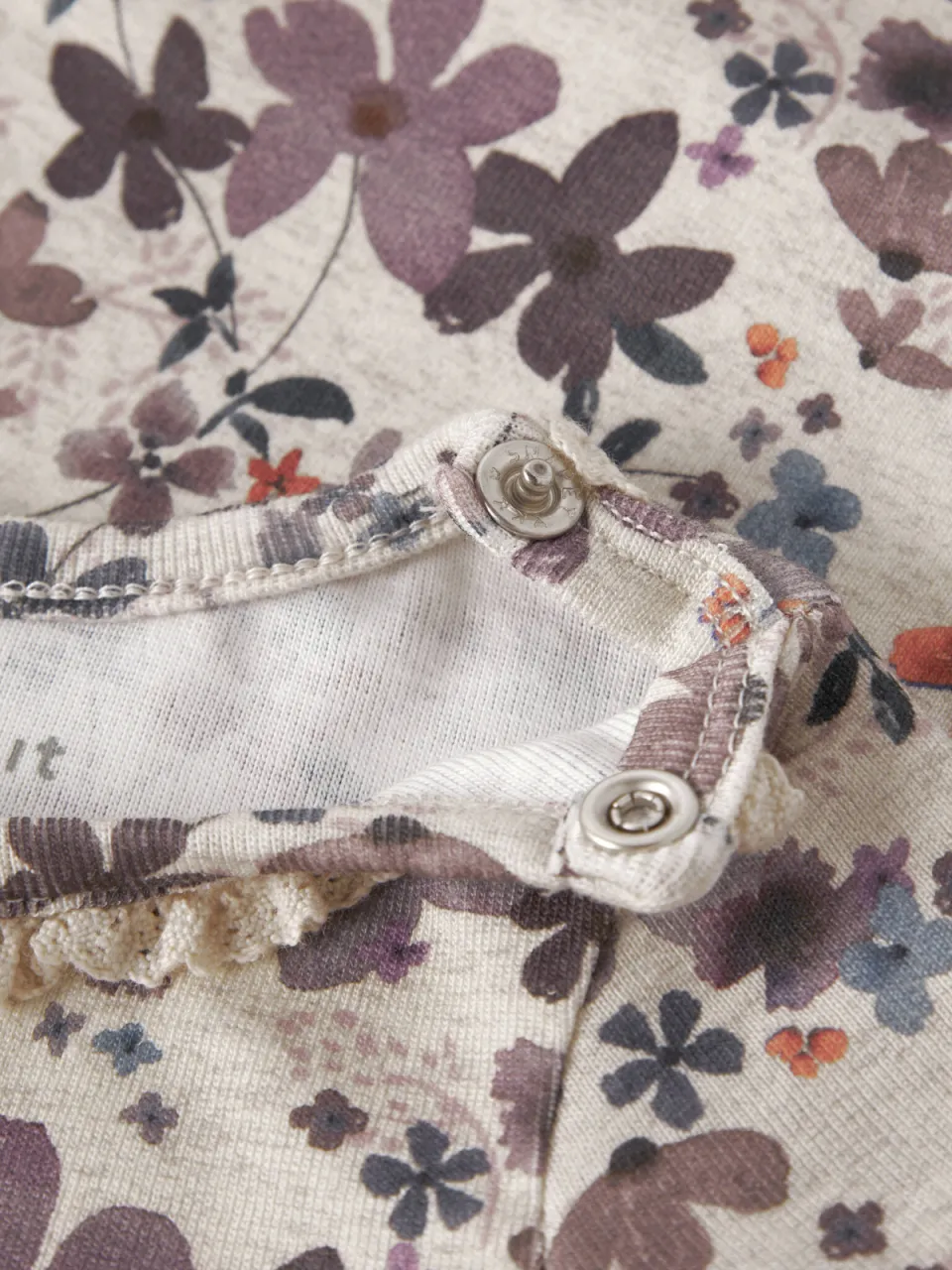 NAME IT BABY gebloemde romper - beige/roze Meisjes Stretchkatoen Ronde hals, foto 4