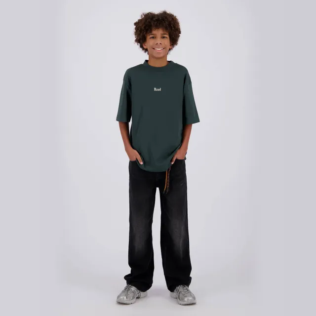 Raizzed boxy T-shirt donkergroen