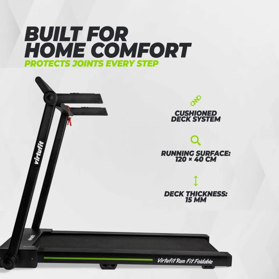 Virtufit opvouwbare loopband Run Fit zwart/groen/wit, foto 4