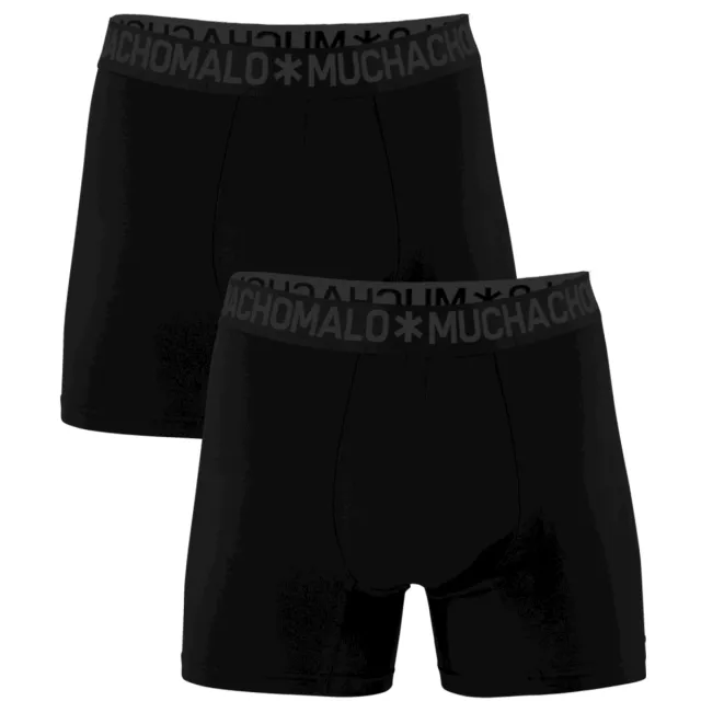 Muchachomalo Heren 2-pack Bamboe Boxershorts Effen Zwart