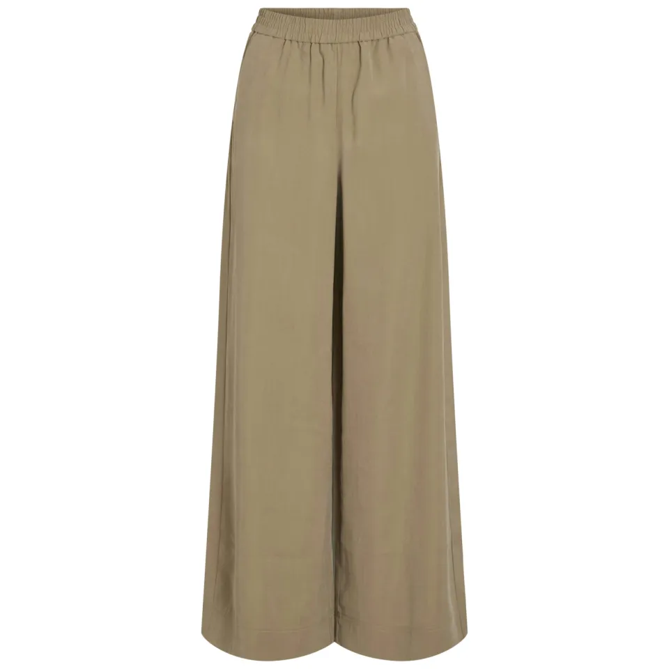 Rouge Edit wide leg high waist casual broek beige, foto 2