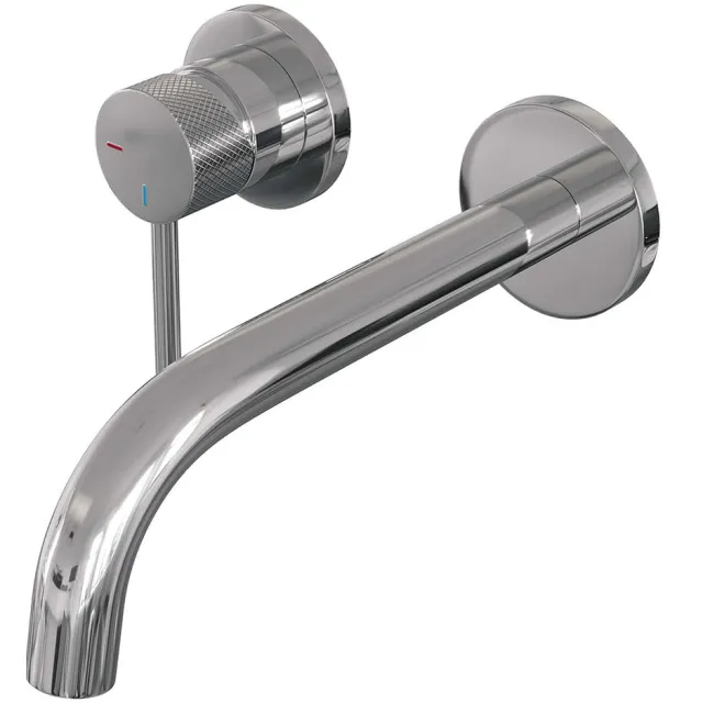 Brauer Inbouw Wastafelmengkraan Brauer Chrome Carving Coldstart Gebogen Uitloop Ronde Hendel Links Chroom Met Rozetten