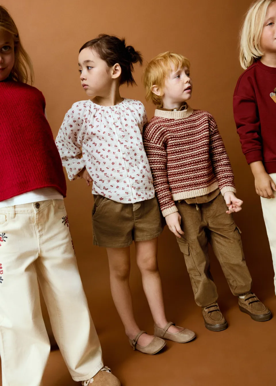 Mango Kids gebloemde blouse ecru rood, foto 4