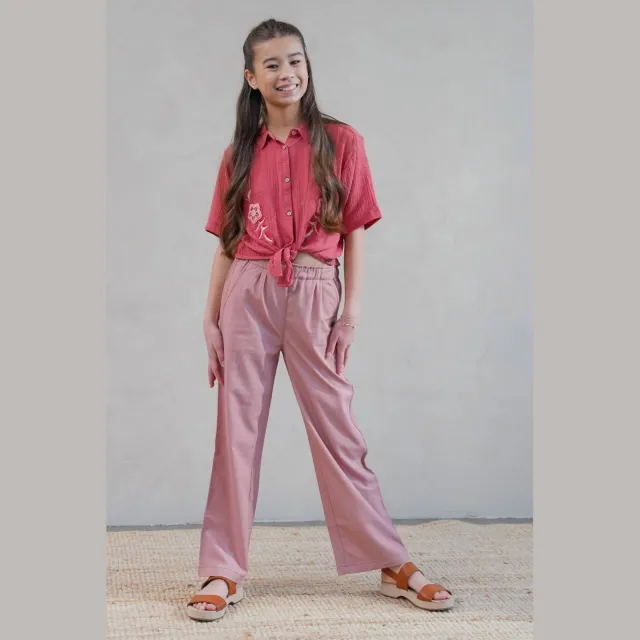 Like Flo straight casual broek oudroze