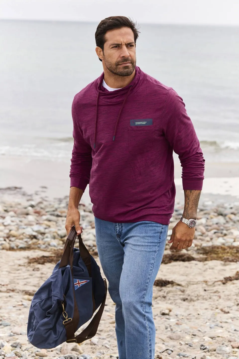 Jan Vanderstorm sweater KERVIK Plus donkerrood, foto 3