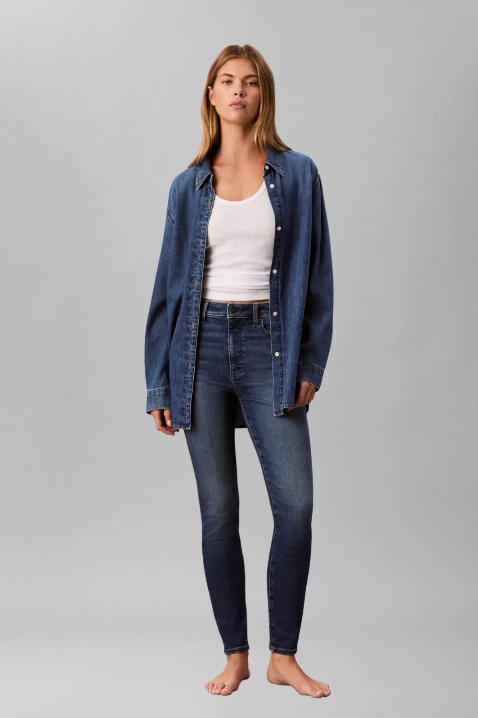 Calvin Klein JEANS high waist skinny jeans medium blue denim