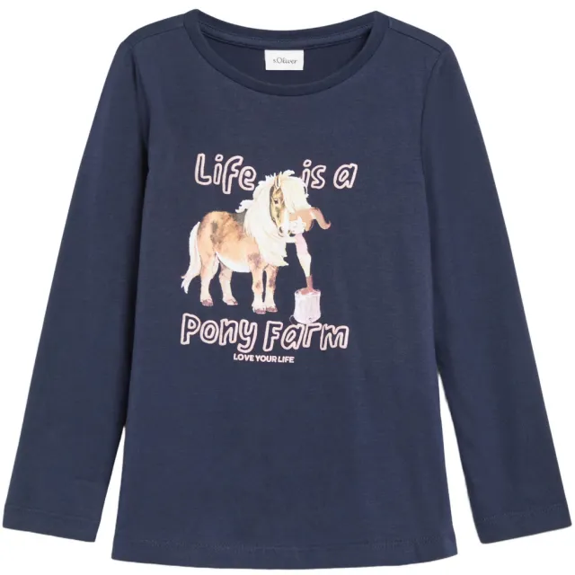 s.Oliver longsleeve met print marineblauw, foto 2