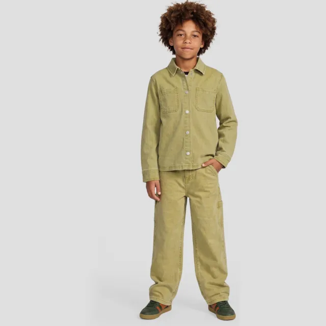 Me & My Monkey denim overshirt - olijfgroen