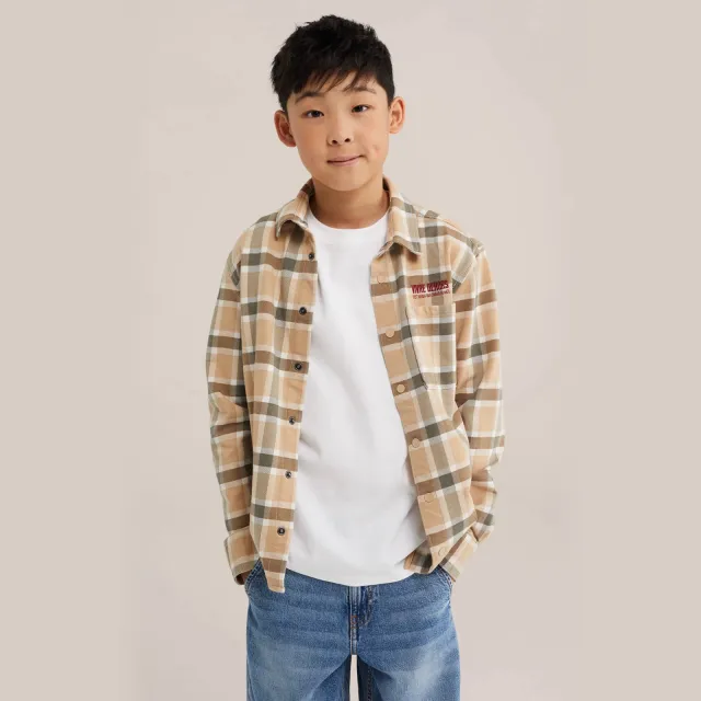 WE Fashion geruit overhemd - beige Beige/groen