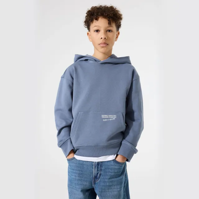 Garcia hoodie met backprint blauw