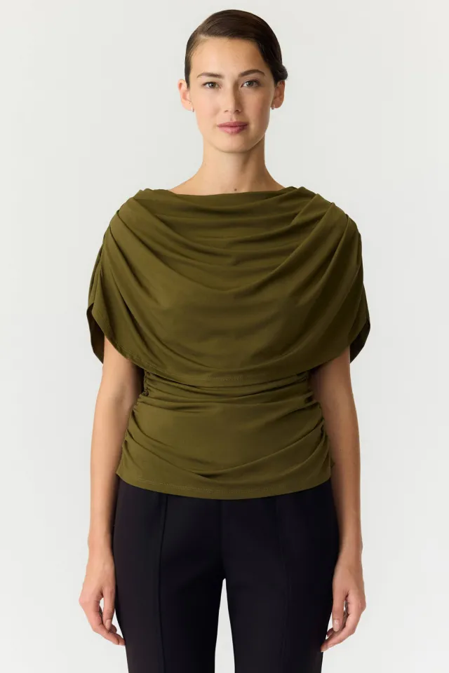 Yas Yasdrala Cape top olijfgroen, foto 4