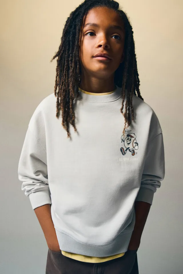 Mango Kids sweater met backprint - ecru