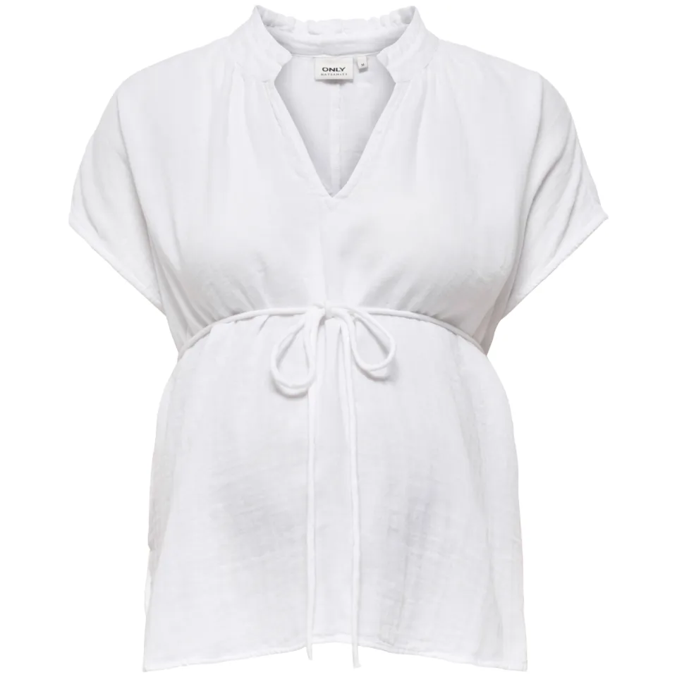 Only zwangerschaps blousetop met textuur ecru, foto 2