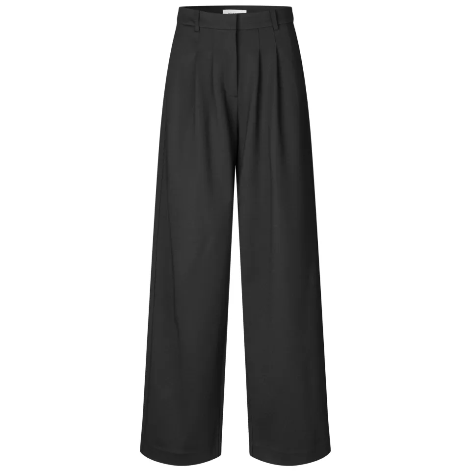 Modström wide leg broek met plooien - zwart, foto 2