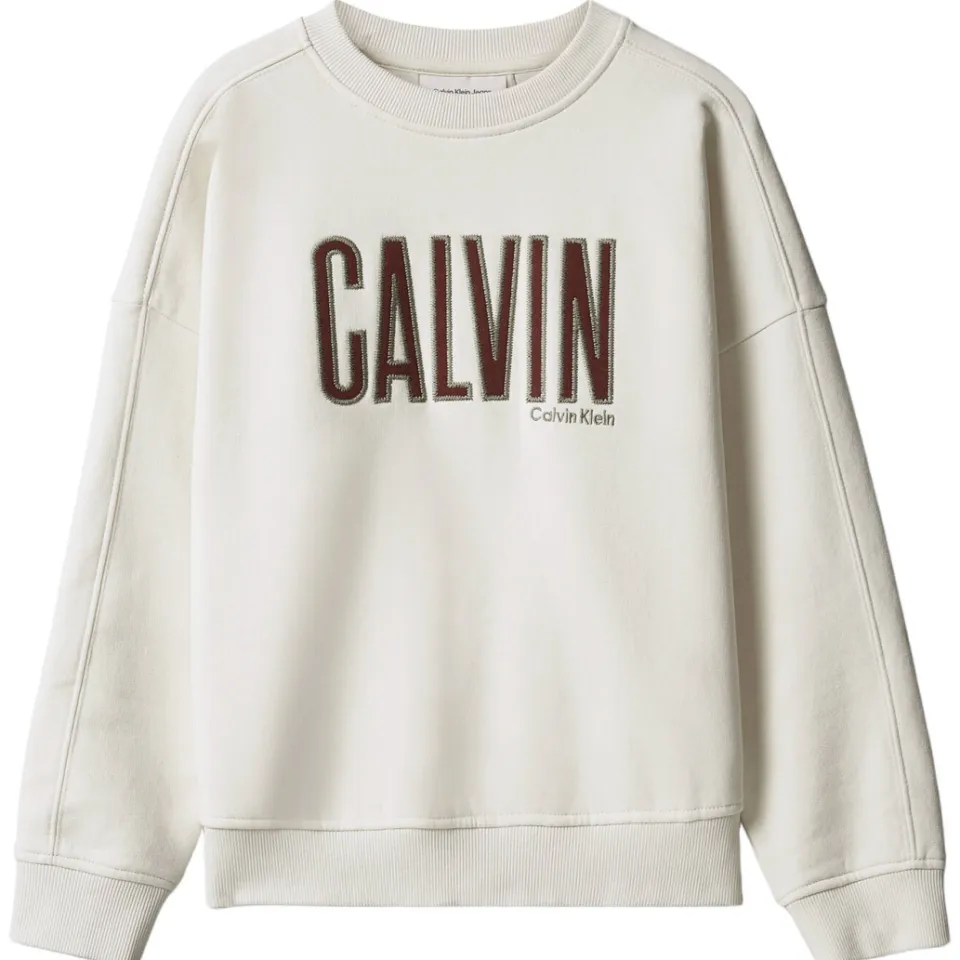 Calvin Klein sweater met borduursels lichtgrijs, foto 2
