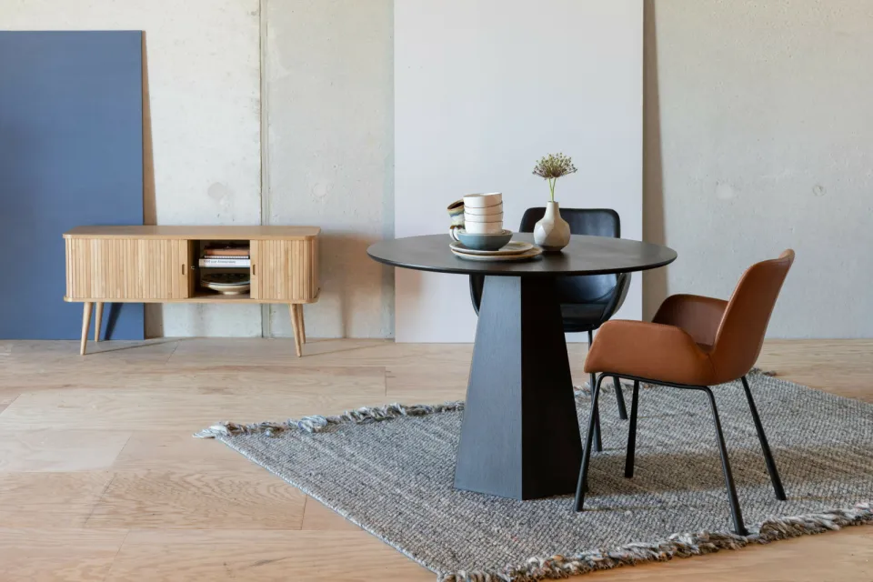 Zuiver Ronde Eettafel 'Pilar' Essenhout, 100cm, kleur Zwart, foto 8