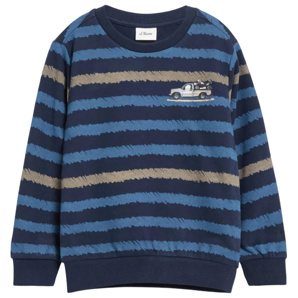 S.Oliver gestreepte sweater - donkerblauw/blauw/beige, foto 2