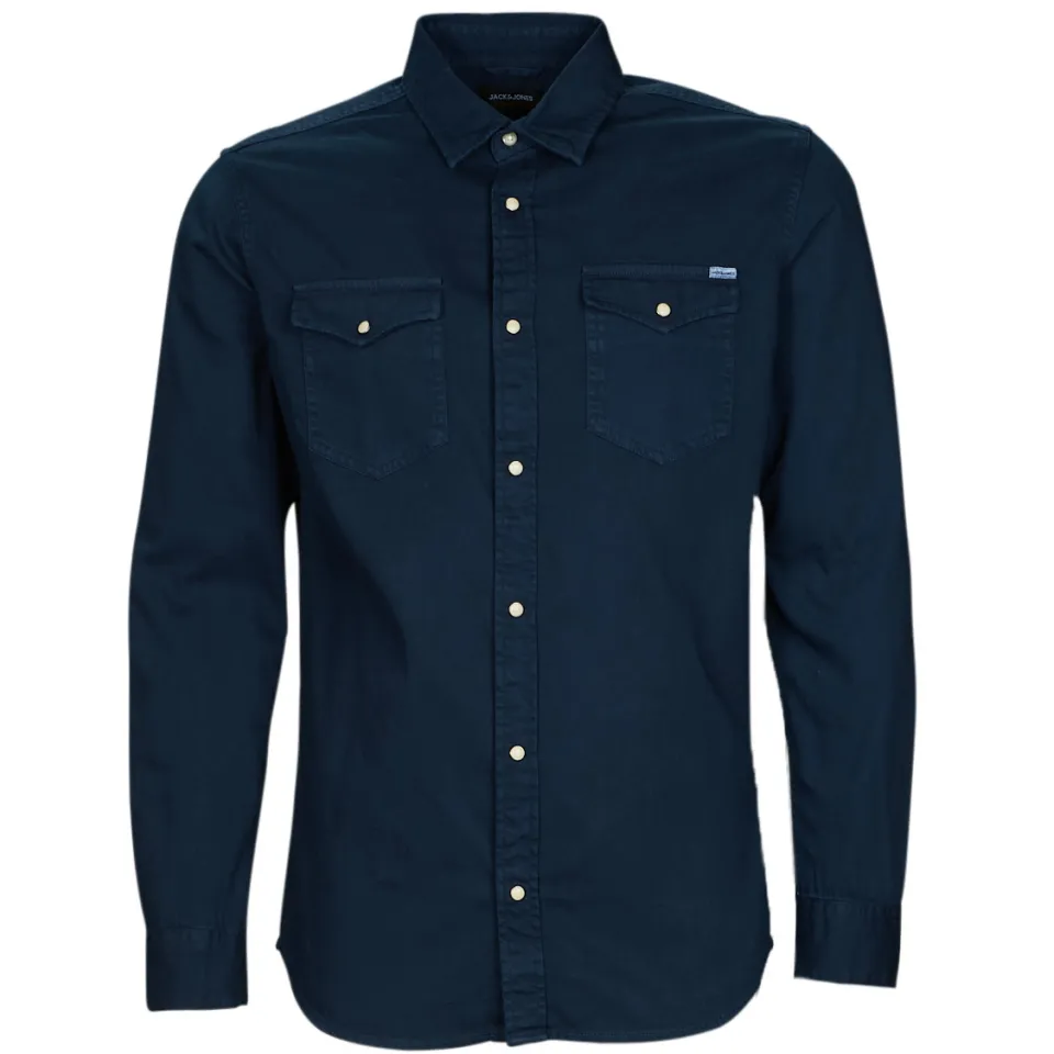 Jack & Jones ESSENTIALS regular casual overhemd donkerblauw dark navy, foto 2