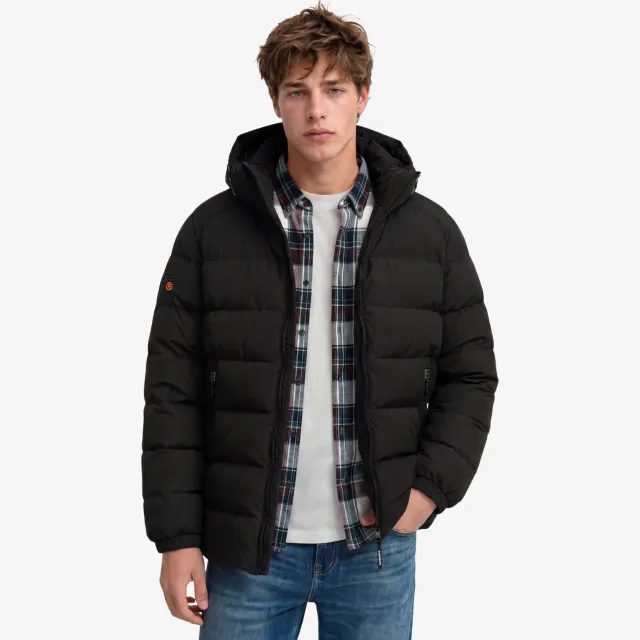 Superdry Hooded Sports Puffer winterjas zwart, foto 4