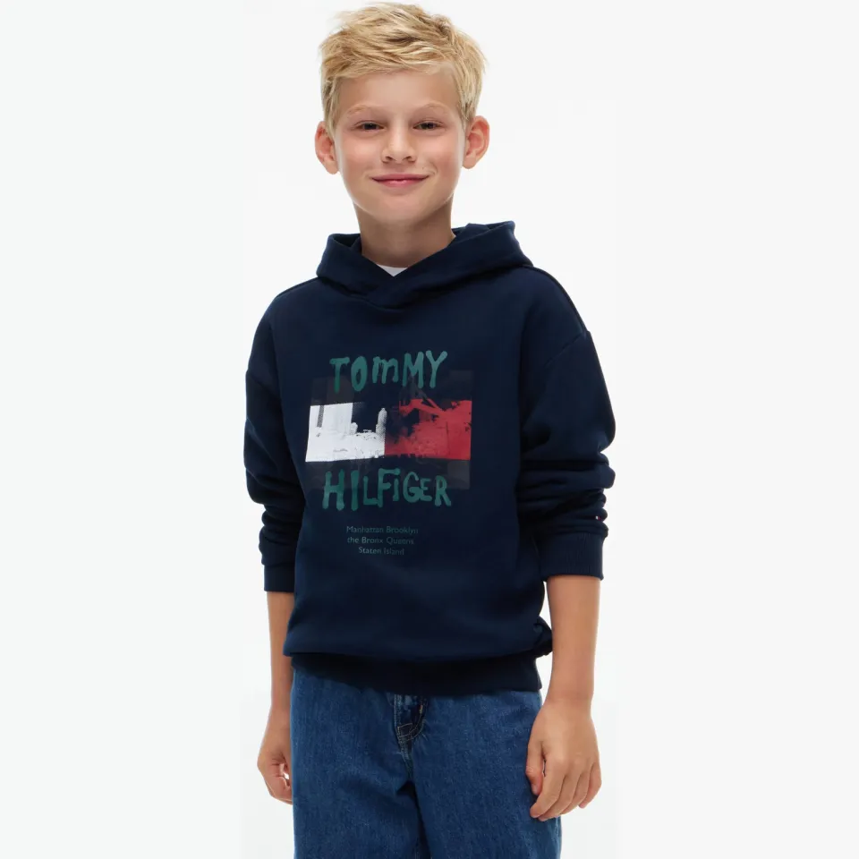 Tommy Hilfiger hoodie met logo - donkerblauw, foto 4
