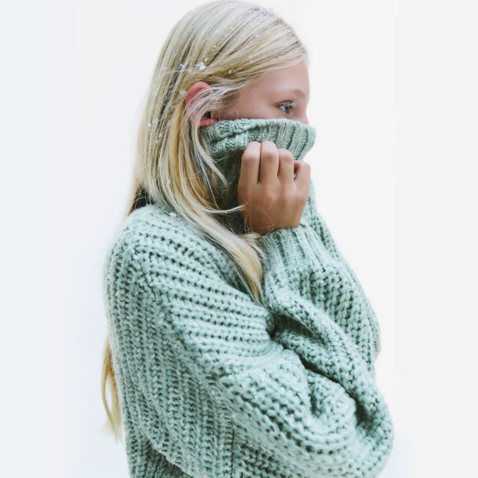 Mango Kids gebreide trui met wol - turquoise