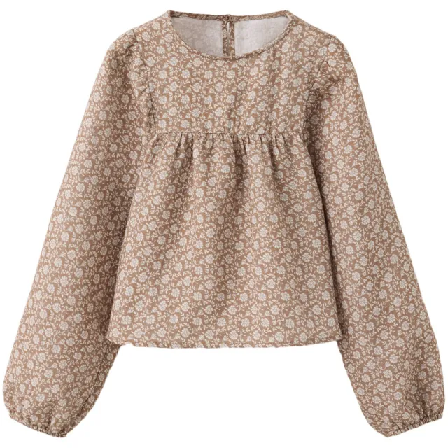 Mango Kids gebloemde blousetop lichtbeige