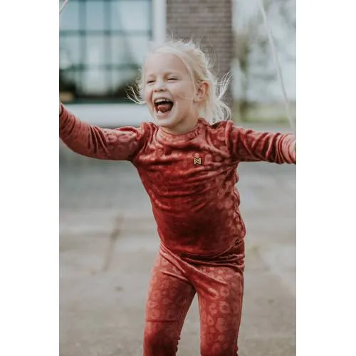 Koko Noko fluwelen rechtvallende longsleeve rood, foto 5