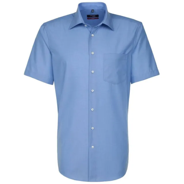 Seidensticker regular fit overhemd blauw middelmatig blauw
