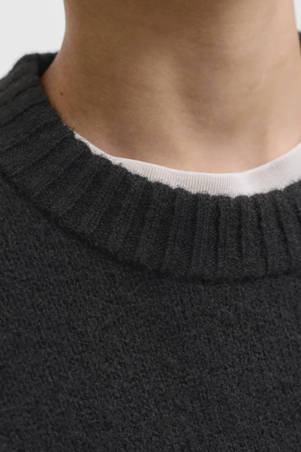 Jack & Jones JUNIOR gebreide trui met wol - zwart, foto 4