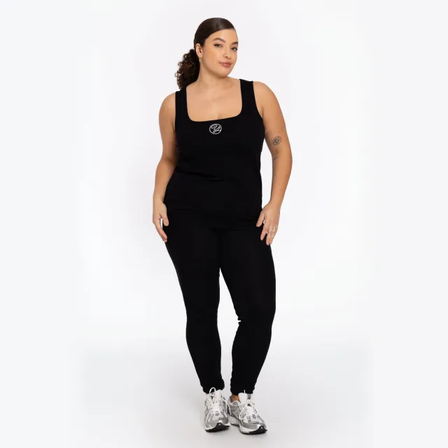 Yoek Tanktop met logo LOUNGE | Zwart