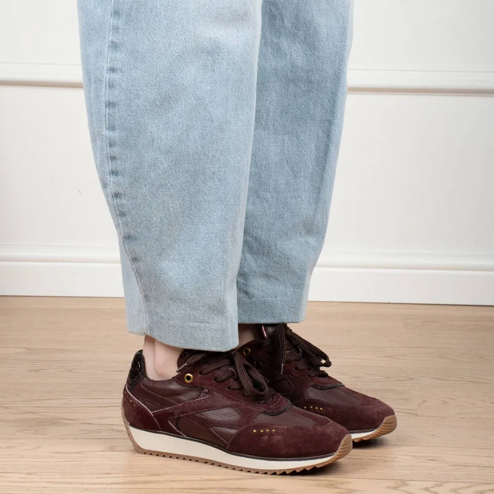 Poelman Valeria leren sneakers met studs - bordeaux, foto 8