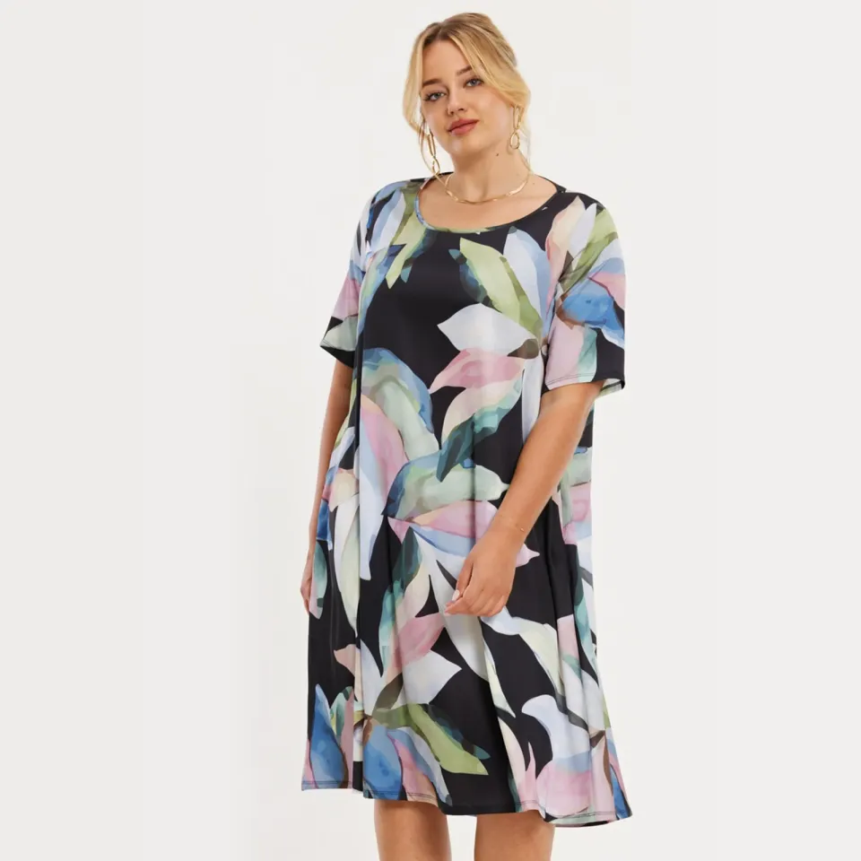 Yoek PASTEL swing midi jurk zwart, foto 3