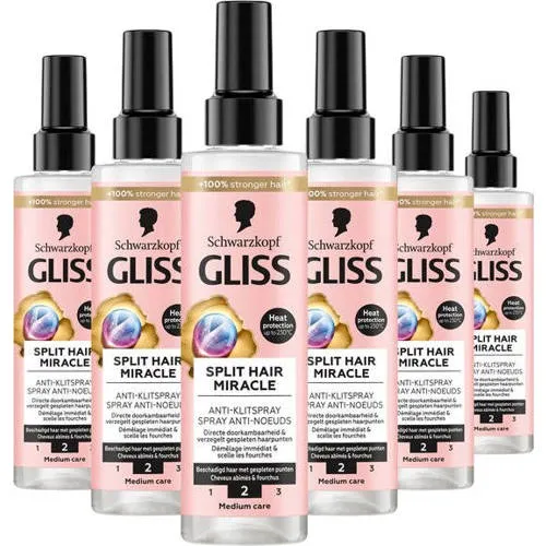 Gliss Split end Miracle Anti-klit spray - 6 x 200 ml - voordeelverpakking