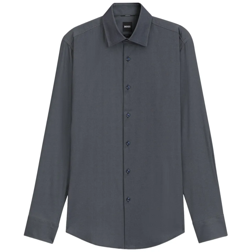 Boss slim fit overhemd - donkerblauw, foto 2